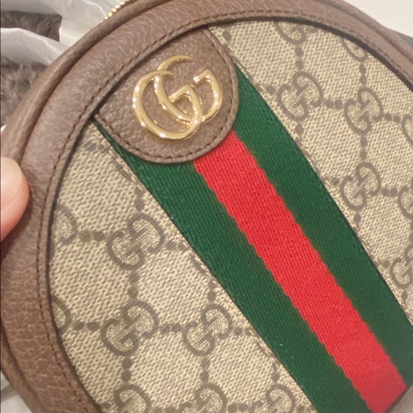 New Gucci Ophidia Round Backpack GG Coated Canvas Mini - Picture 2 of 5